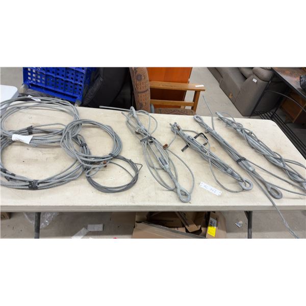 Galvanized Steel Wire Rope Cables with Eye-and-Eye Turnbuckles, Various Lengths and Gauges