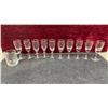 Image 2 : Assortment of Clear Glass Decanters, Etched Mugs, Stemmed Cordials