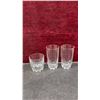 Image 8 : Assortment of Clear Glass Decanters, Etched Mugs, Stemmed Cordials