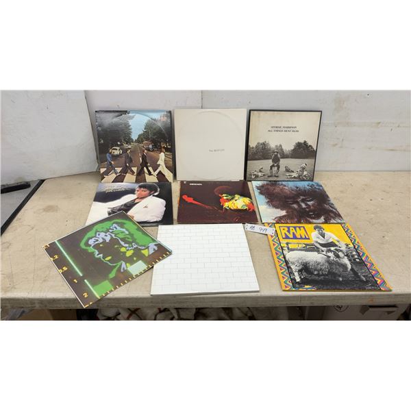 Nine Vinyl Records: Beatles White Album, George Harrison, Michael Jackson, Hendrix