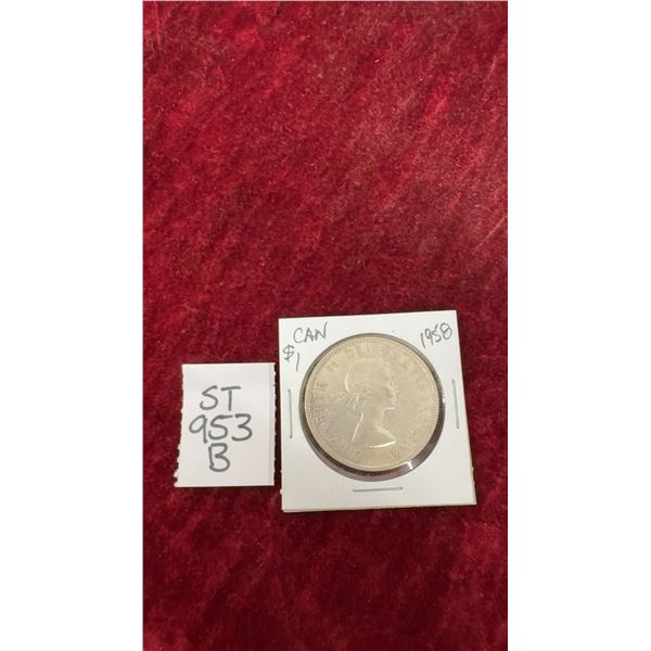 1958 Canada Silver $1 Coin -BC