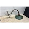 Image 2 : Vintage Industrial Green Enamel RLM Gooseneck Barn Light and Dome Shades, Largest 20” Diameter