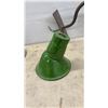 Image 4 : Vintage Industrial Green Enamel RLM Gooseneck Barn Light and Dome Shades, Largest 20” Diameter