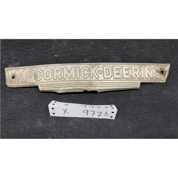 Vintage McCormick-Deering International Harvester Tractor Emblem Nameplate Badge, 13 × 2”