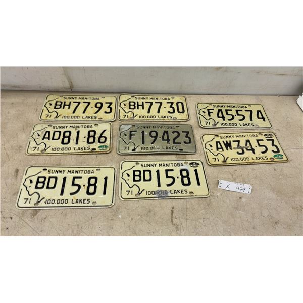 1971 Sunny Manitoba "100,000 Lakes" Vehicle License Plates