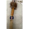 Image 7 : Vintage First Nations Tomahawk With Stone Head, Bone, Fur, Feather and Beaded