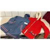 Image 1 : Vintage Hudson’s Bay Company Red Wool Parka With Fur Trim Hood. Tree/Igloo Appliqués comes with