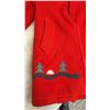 Image 3 : Vintage Hudson’s Bay Company Red Wool Parka With Fur Trim Hood. Tree/Igloo Appliqués comes with