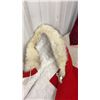 Image 4 : Vintage Hudson’s Bay Company Red Wool Parka With Fur Trim Hood. Tree/Igloo Appliqués comes with