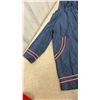 Image 9 : Vintage Hudson’s Bay Company Red Wool Parka With Fur Trim Hood. Tree/Igloo Appliqués comes with