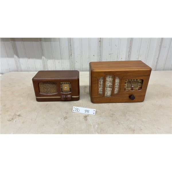 Two Antique Wood Case Tube Radios, Viking and Westinghouse