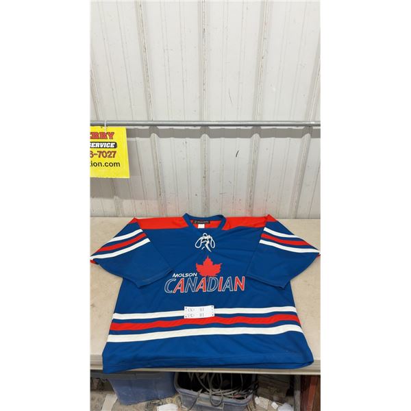 Vintage Molson Canadian Beer Promo Hockey Jersey, Men’s XL, by Ironhead