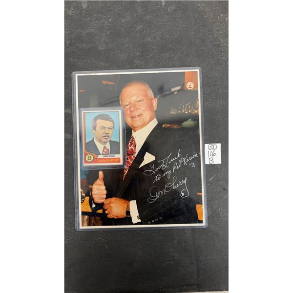 Don Cherry Autographed 8 × 10 Photo and Rookie Card