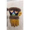Image 2 : Vintage First Nations Cree Beaded Moosehide Gauntlets Fur Trim Gloves, Men’s Size Large