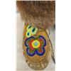 Image 3 : Vintage First Nations Cree Beaded Hide Moccasin Mukluks Real Fur Trim, Sole 11” In Length