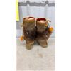 Image 9 : Vintage First Nations Cree Beaded Hide Moccasin Mukluks Real Fur Trim, Sole 11” In Length