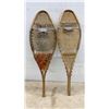 Image 2 : Vintage Wooden-Frame Snowshoes with Rawhide Netting, 37 × 11”