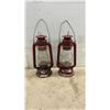 Image 2 : Pair of Vintage Beacon Red Kerosene Lanterns