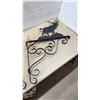 Image 2 : Pair of Decorative Wrought Iron Wall-Mounted Hanging Basket Brackets With Deer Silhouette, 24 × 38”