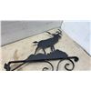 Image 4 : Pair of Decorative Wrought Iron Wall-Mounted Hanging Basket Brackets With Deer Silhouette, 24 × 38”