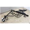Image 5 : Pair of Decorative Wrought Iron Wall-Mounted Hanging Basket Brackets With Deer Silhouette, 24 × 38”