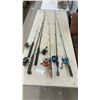 Image 1 : Shakespeare Amphibian, Slingshot, Pflueger, Coleman, and Mitchell 320 Rod and Reel Combos, 6 Rods
