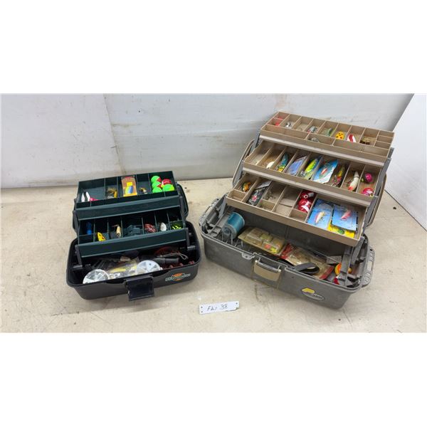 Flambeau and Plano Tackle Boxes with Rapala Scatter Rap Crankbait, Lures, Bobbers, Hooks