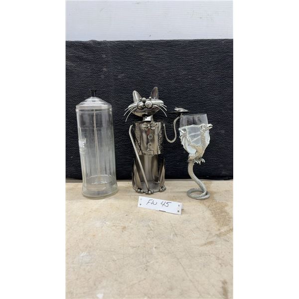 Lord of the Rings Goblet, 8 1/2” Tall Liquor Bottle Cat Holder, Barbicide Container