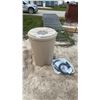 Image 1 : Rain Barrel with Lid and Screen, and New Black Hose Rain Barrel Kit