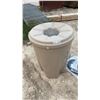 Image 2 : Rain Barrel with Lid and Screen, and New Black Hose Rain Barrel Kit