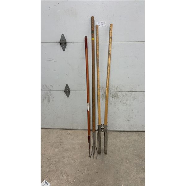 Post Hole Digger, 3-Tine Cultivator, Dandelion Weeder