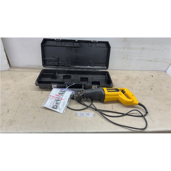 DeWalt DW303M Variable Speed Reciprocating Saw, 7.5 Amp, 1 1/8” Stroke, with Case and Manual