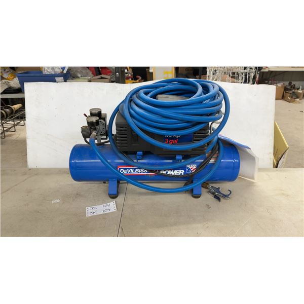 DeVilbiss DFAC153 1.5 HP, 3 Gal. Air Compressor with Hose, Nozzle, and Gauges