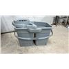 Image 4 : Rubbermaid Plastic Garbage Can with Lid and Gray Dual-Compartment Mop Bucket