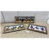 Image 1 : Set of 3 Rustic Framed Rodeo Prints, Bull Riding, Barrel Racing, and Calf Roping Scenes, Largest
