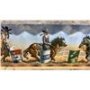 Image 6 : Set of 3 Rustic Framed Rodeo Prints, Bull Riding, Barrel Racing, and Calf Roping Scenes, Largest