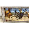 Image 8 : Set of 3 Rustic Framed Rodeo Prints, Bull Riding, Barrel Racing, and Calf Roping Scenes, Largest