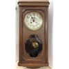 Image 4 : Antique Carved Wood Wall-Mounted Pendulum Chime Clock with Key, Early 20th Century, 32 × 13”