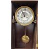 Image 6 : Antique Carved Wood Wall-Mounted Pendulum Chime Clock with Key, Early 20th Century, 32 × 13”