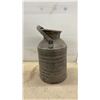 Image 2 : Vintage Galvanized Metal Milk Can with Handle and Matching Galvanized Metal Funnel