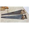 Image 5 : Vintage Hand Saw Collection Including Disston, Backsaw, and "Visitors Welcome" Novelty Saw