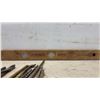 Image 10 : Vintage Wooden Carpenters Toolbox With Auger Bits, Chisels, Gouges, Brace Drill, Hand Saw
