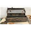 Image 2 : Vintage Wooden Carpenters Toolbox With Auger Bits, Chisels, Gouges, Brace Drill, Hand Saw