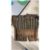 Image 6 : Vintage Wooden Carpenters Toolbox With Auger Bits, Chisels, Gouges, Brace Drill, Hand Saw