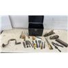 Image 1 : Vintage Stanley Bailey Bench Plane, Transitional Plane, Brace Drill, Chisels, Files