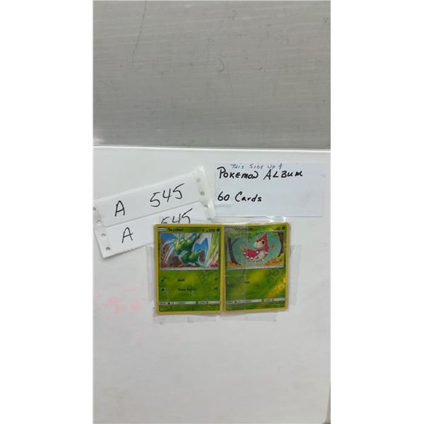 60 Assorted Pokémon Trading Cards in Binder