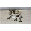 Image 1 : Set of Four Antique Cast Iron Clawfoot Tub Feet and Seven Assorted Vintage Metal Spigots