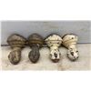Image 2 : Set of Four Antique Cast Iron Clawfoot Tub Feet and Seven Assorted Vintage Metal Spigots