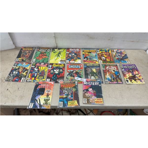 17 Vintage Marvel, DC, and Atlas Comics Including Punisher 2099, House of Mystery