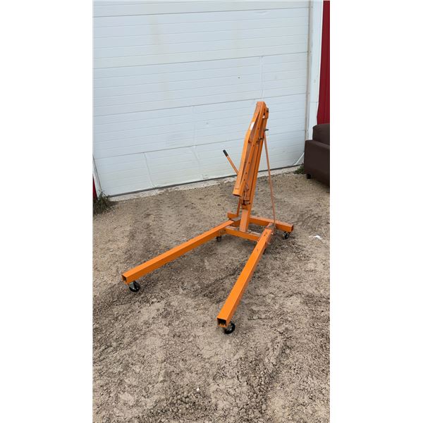 Orange 2-Ton Engine Hoist with 8-Ton Long Ram Jack